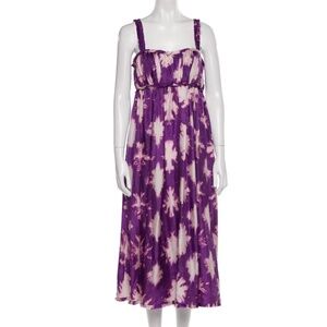 Ulla Johnson Penelope Dress in Cassis Purple Tie-Dye